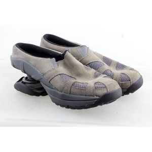 Z-Coil Slip on Shoes US W8 Gray Clog Leather
